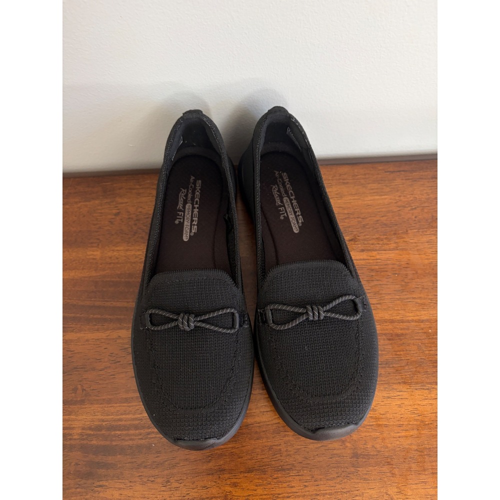 Skechers Lightly Bow Detail Slip-On Shoes Black Size 7